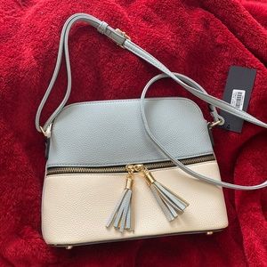 Powder blue and cream colored satchel. Brand new never worn